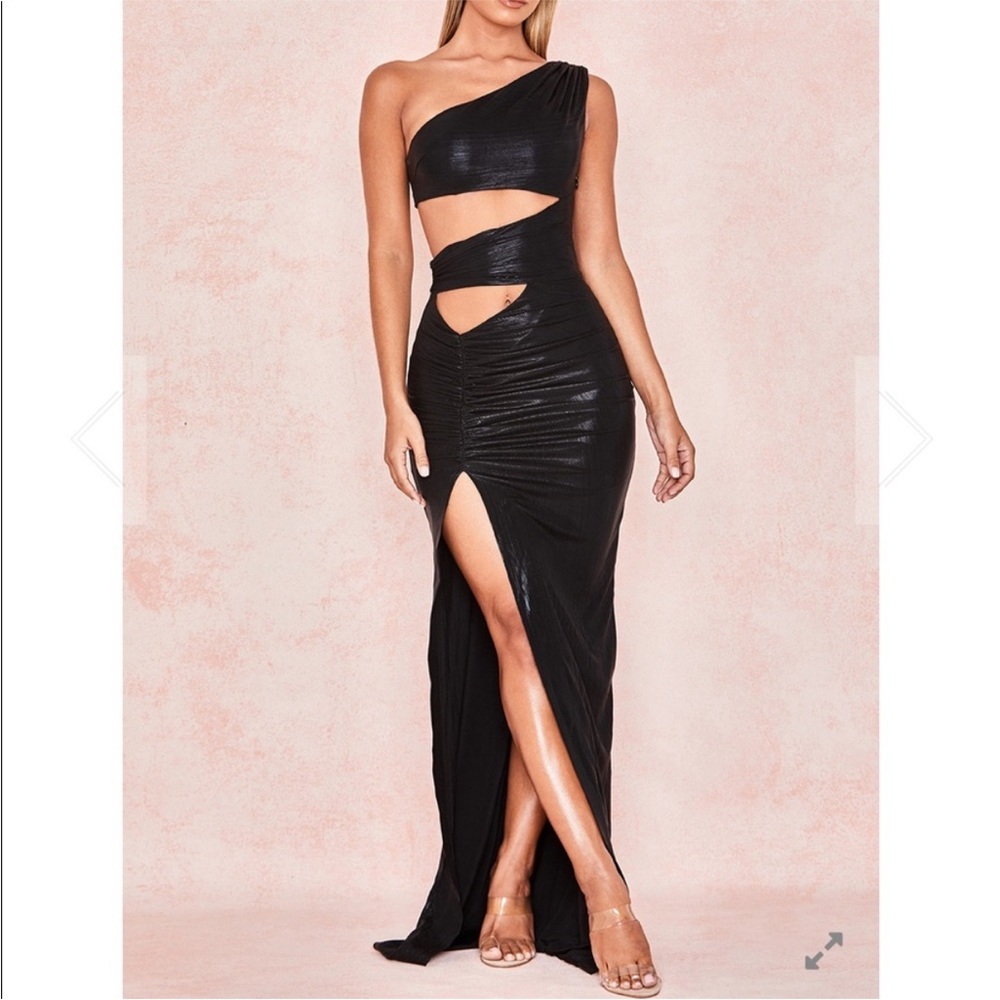 House of CB Ophyr Black One Shoulder Maxi Dress